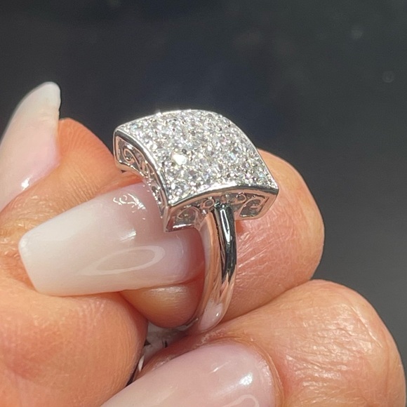 Solid 925 silver square ring size 5 - Picture 4 of 6